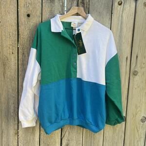 NWT Vintage 90s Huntington Ridge Polo L Color Block